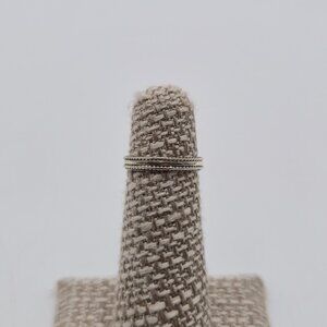 Size 3.5 Sterling Silver Rustic Pattern Toe Band Ring A4043